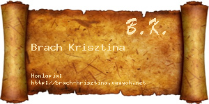 Brach Krisztina névjegykártya